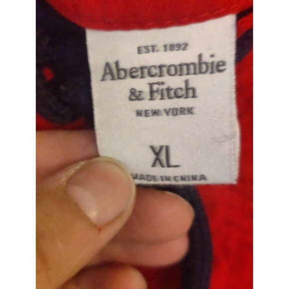 ABERCROMBIE & FITCH Men’s Swim Trunks Board Shorts Red/blue Sz XL Drawstring - Picture 8 of 11